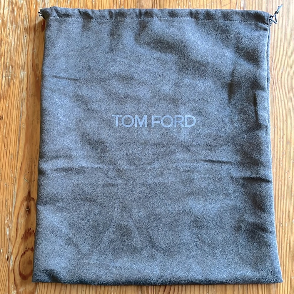 Tom Ford Gray Suede Large Shoe Boot Purse Dust Bag, 14x16.5
